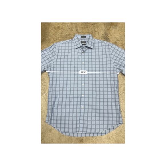 Calibrate Men’s Blue Plaid Dress Shirt – Trim Fit / Non-Iron Stretch - Picture 16 of 16